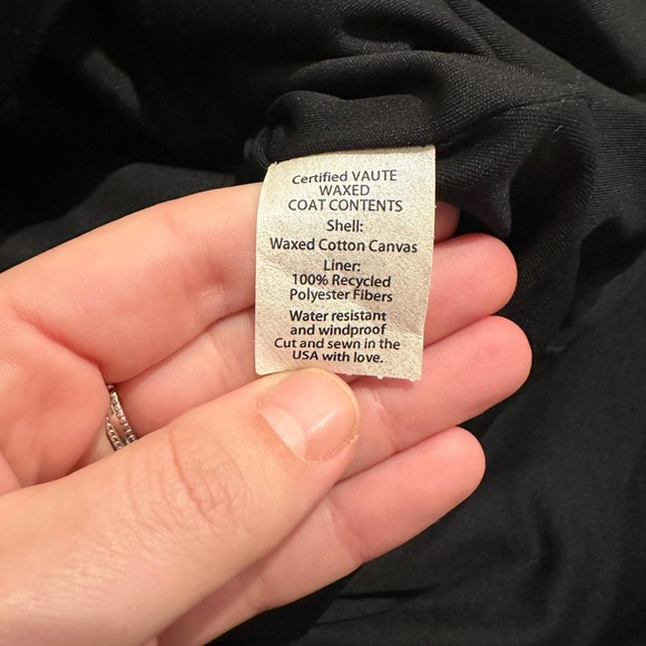 Vaute Couture vegan waxed canvas cotton trench coat jacket in black size XS - Picture 5 of 10